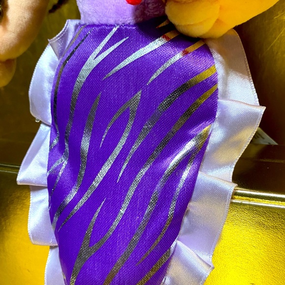 PURPLE MERMAID HOLDING CRAB PLUSH BY THE PETTING ZOO DOLL HAS EMBROIDERED FACE - Picture 12 of 16